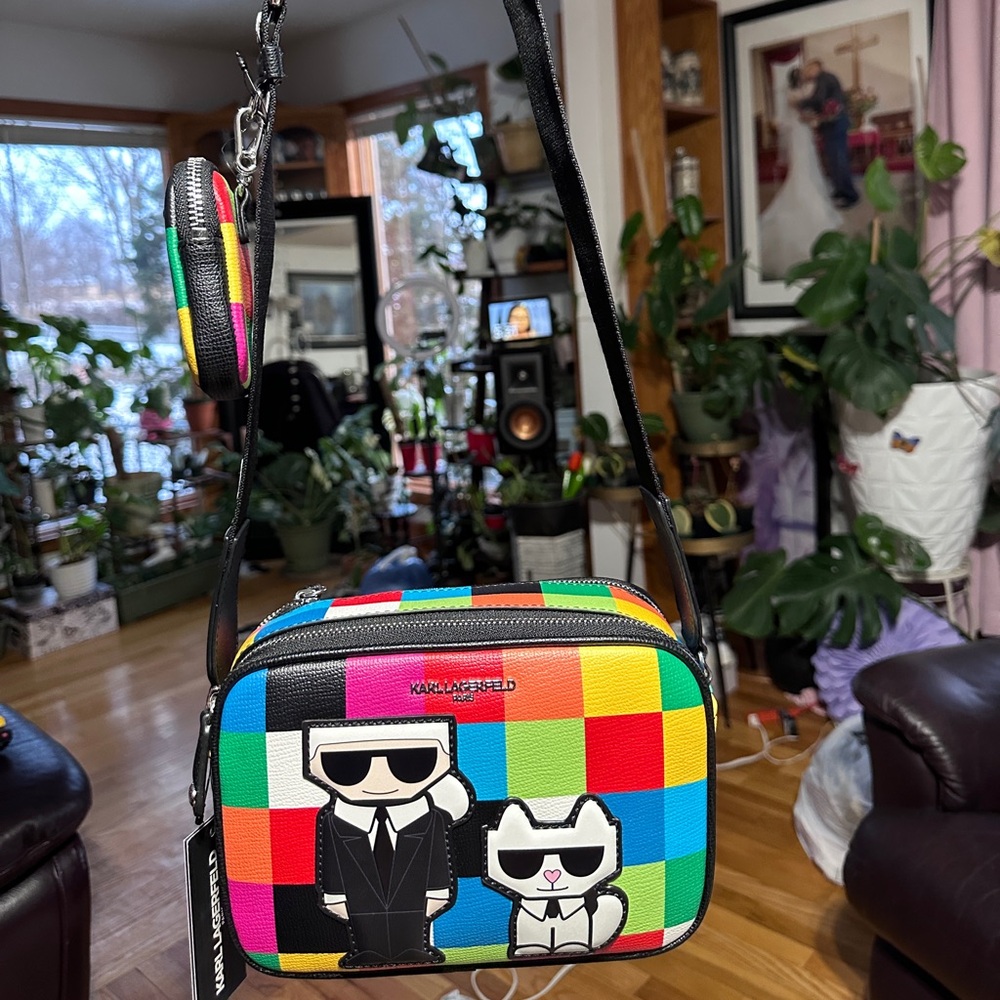 Karl Lagerfeld Colorful Checkered Crossbody Bag